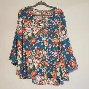 Jodifl Peasant Boho Blouse floral top